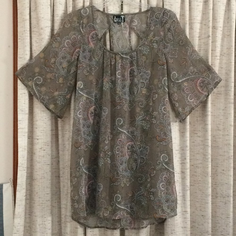 dress T Metallic Paisley Print Shift Dress